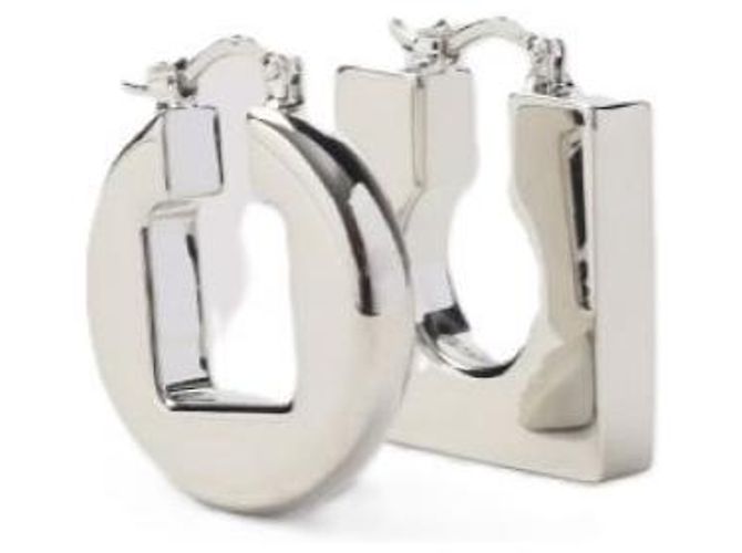 Jacquemus Runde quadratische Ohrringe Silber - Ansicht 4