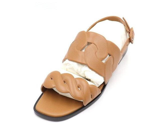 Hermès Sandali Grace in napa marrone da donna - vista 2