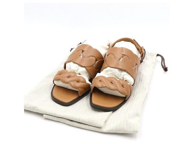 Hermès Sandali Grace in napa marrone da donna - vista 6