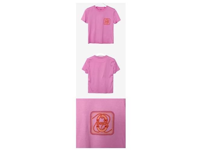 Hermès Camiseta de algodón estampada Rosa - vista 2