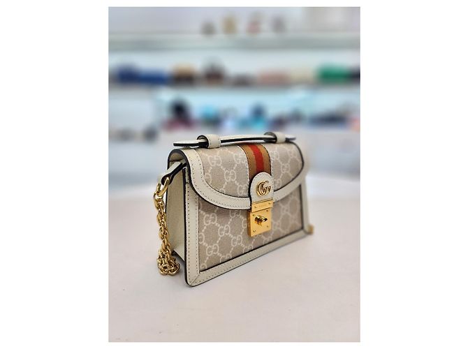 Gucci Mini borsa a tracolla con manico Ophidia GG - vista 5
