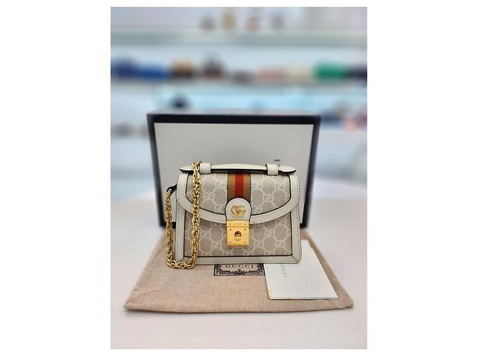 Gucci Mini borsa a tracolla con manico Ophidia GG - vista 9