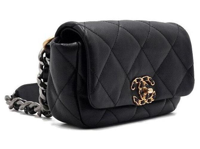Chanel Mini borsa a tracolla con patta e catena da donna, borsa da cintura e crossbody Nero - vista 3