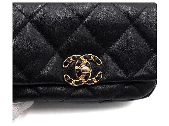Chanel Mini borsa a tracolla con patta e catena da donna, borsa da cintura e crossbody Nero - vista 9