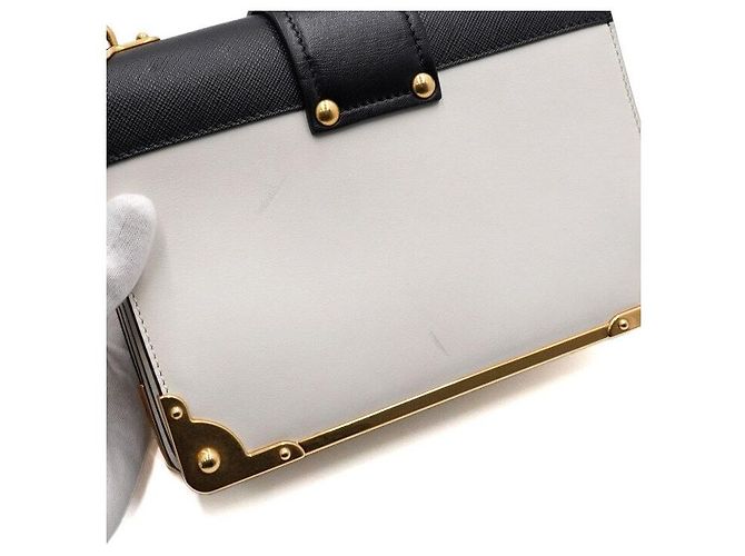 Prada Borsa a tracolla City in pelle con borchie logo dorate Multicolore - vista 12