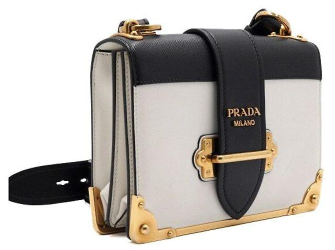 Prada Borsa a tracolla City in pelle con borchie logo dorate Multicolore - vista 3