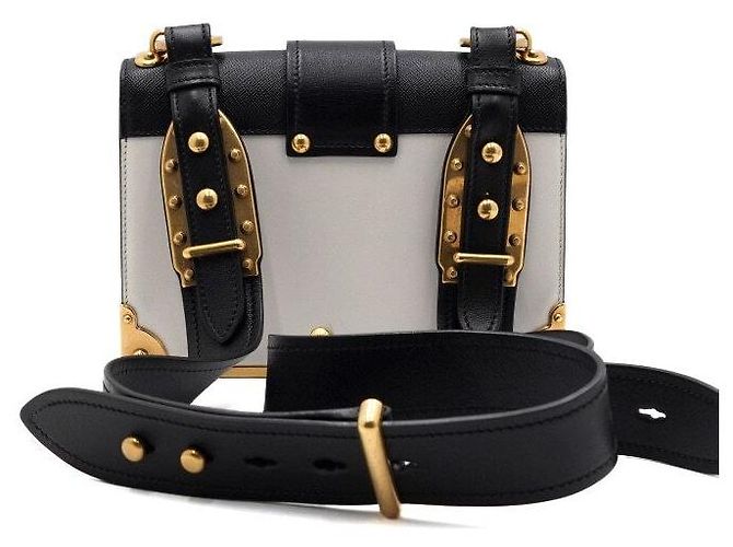 Prada Borsa a tracolla City in pelle con borchie logo dorate Multicolore - vista 4