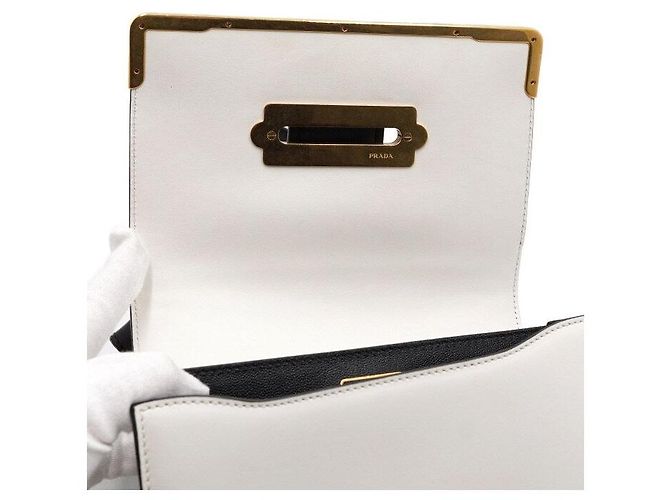 Prada Borsa a tracolla City in pelle con borchie logo dorate Multicolore - vista 7