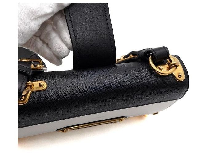 Prada Borsa a tracolla City in pelle con borchie logo dorate Multicolore - vista 8