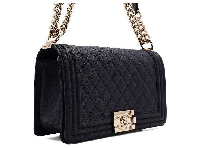Chanel Boy Medium Flap Schultertasche Blau - Ansicht 4
