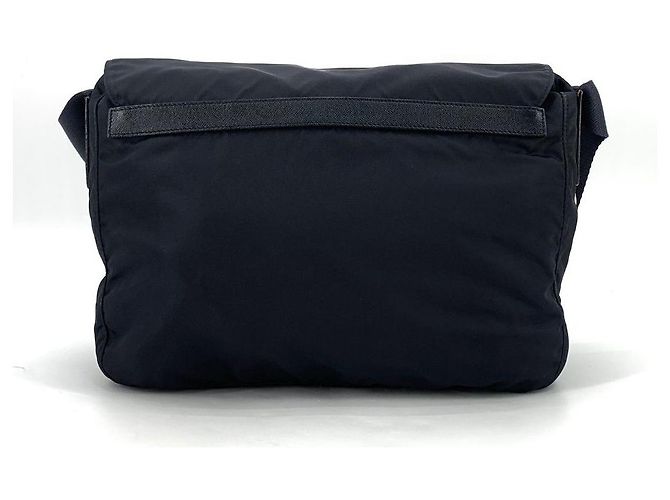 Prada Borsa a tracolla in nylon con logo triangolare Blu - vista 3