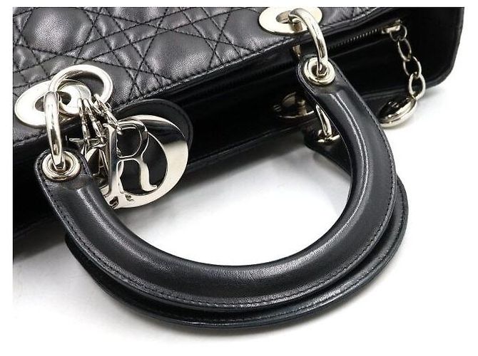 Dior Borsa Tote e Borsa a Spalla Lady Large Cannage Nera - vista 10