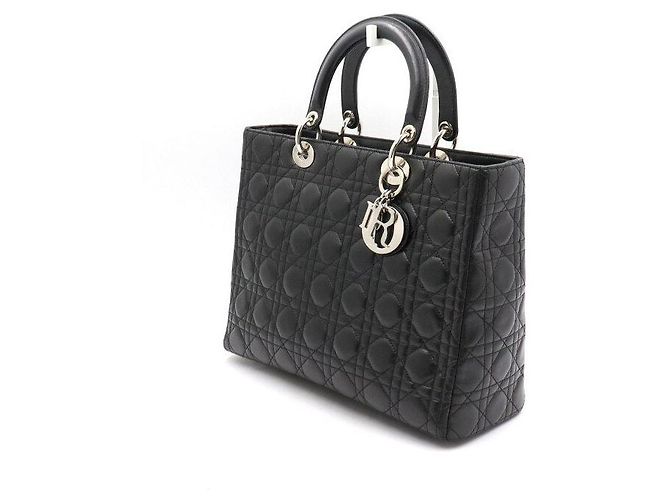 Dior Borsa Tote e Borsa a Spalla Lady Large Cannage Nera - vista 2