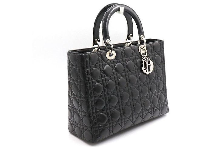 Dior Borsa Tote e Borsa a Spalla Lady Large Cannage Nera - vista 3