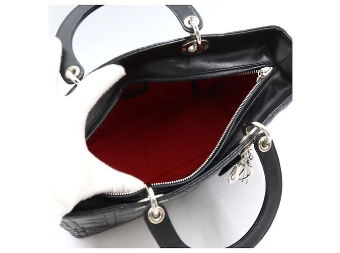 Dior Borsa Tote e Borsa a Spalla Lady Large Cannage Nera - vista 5