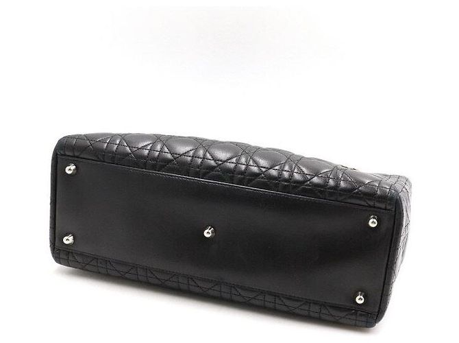 Dior Borsa Tote e Borsa a Spalla Lady Large Cannage Nera - vista 6
