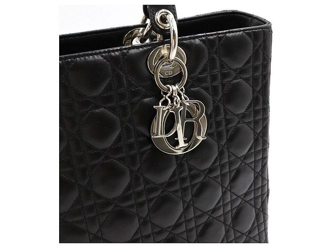 Dior Borsa Tote e Borsa a Spalla Lady Large Cannage Nera - vista 8
