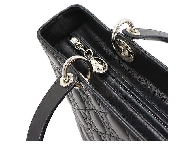 Dior Borsa Tote e Borsa a Spalla Lady Large Cannage Nera - vista 9