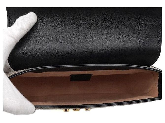 Gucci Borsa a tracolla e borsa a spalla Supreme GG in pelle nera da donna - vista 5
