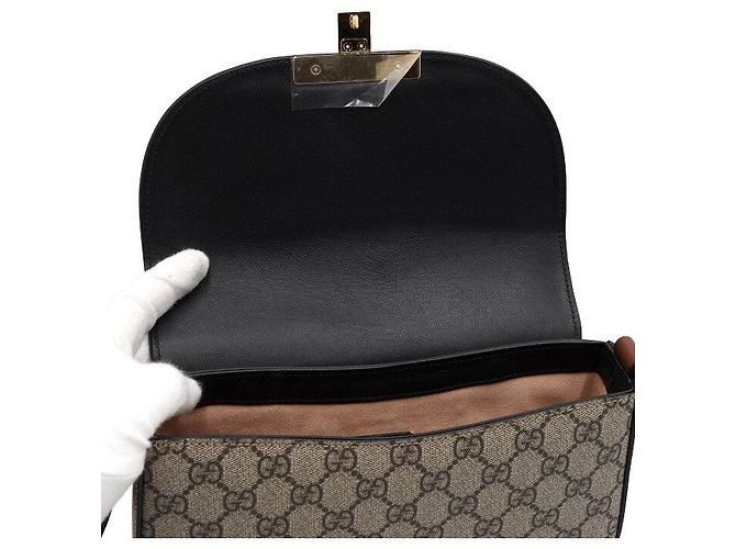 Gucci Borsa a tracolla e borsa a spalla Supreme GG in pelle nera da donna - vista 6