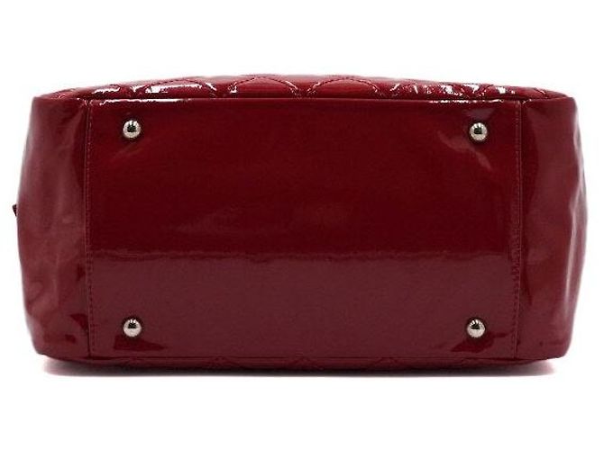 Chanel Rote Mademoiselle Bowling Bag aus Lackleder mit Silberkette - Ansicht 6