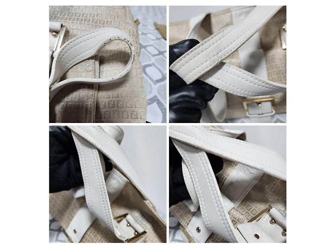FENDI Vintage Zucca Schultertasche aus Canvas Beige/Cream Roh - Ansicht 10