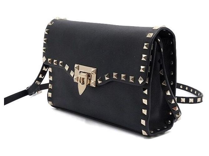 Valentino Borsa a tracolla e crossbody Rockstud in pelle nera Nero - vista 2