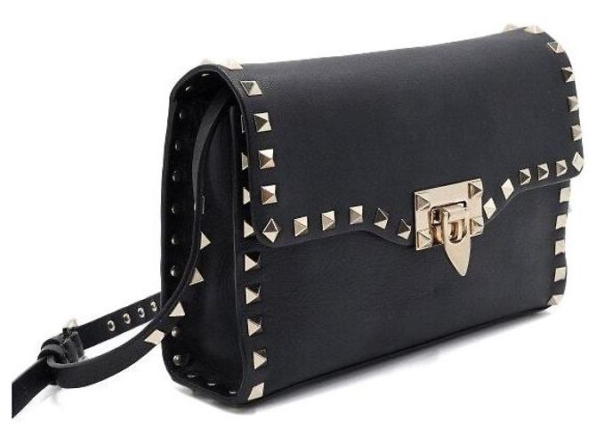 Valentino Borsa a tracolla e crossbody Rockstud in pelle nera Nero - vista 3