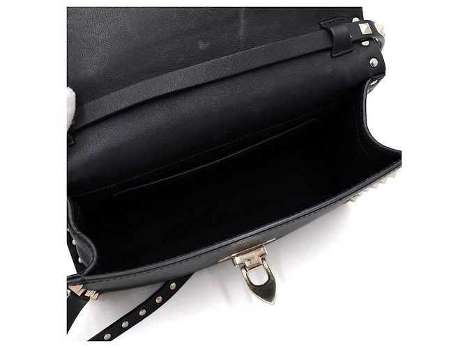 Valentino Borsa a tracolla e crossbody Rockstud in pelle nera Nero - vista 5