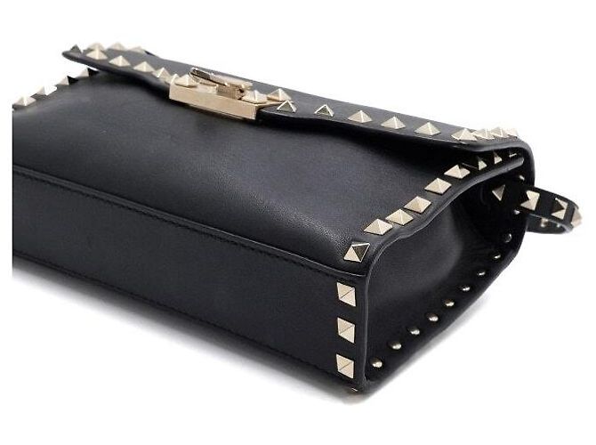 Valentino Borsa a tracolla e crossbody Rockstud in pelle nera Nero - vista 8