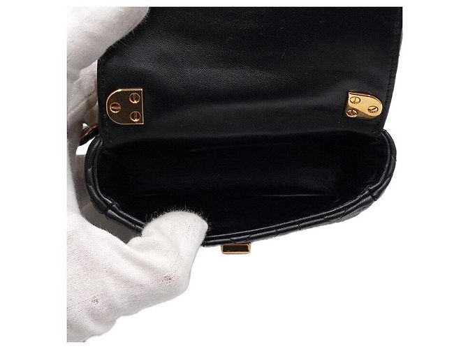 Dior Micro borsa a tracolla e borsa crossbody in Cannage nero - vista 5