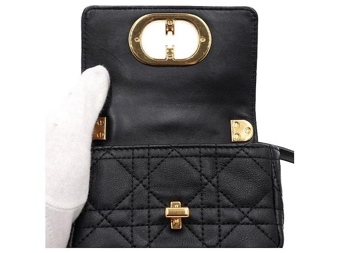 Dior Micro borsa a tracolla e borsa crossbody in Cannage nero - vista 6