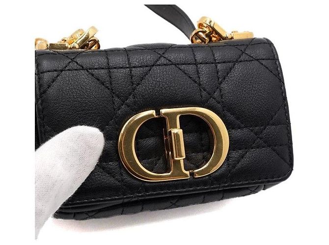 Dior Micro borsa a tracolla e borsa crossbody in Cannage nero - vista 9