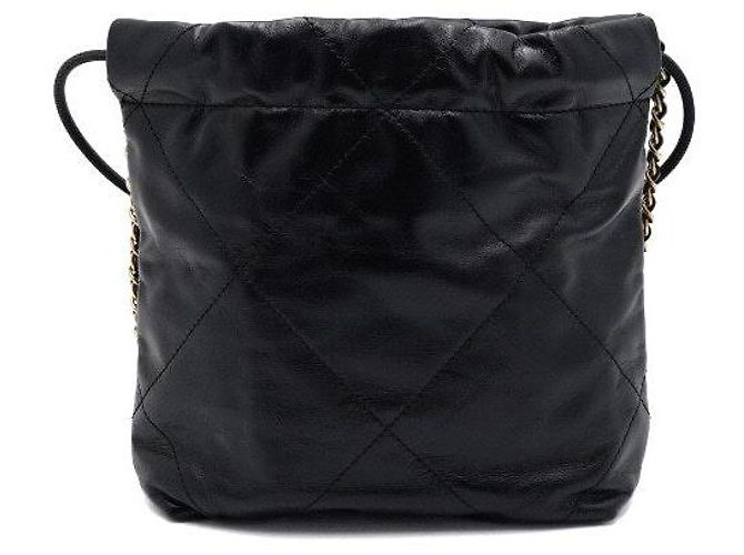 Chanel Mini borsa a tracolla e crossbody in metallo dorato Nero - vista 5