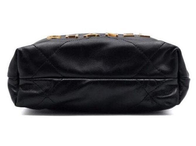 Chanel Mini borsa a tracolla e crossbody in metallo dorato Nero - vista 7
