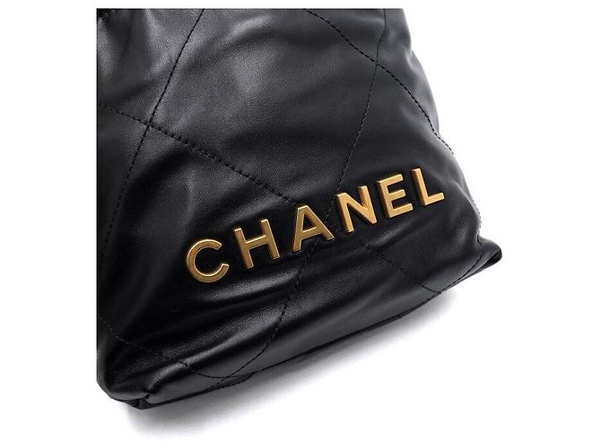 Chanel Mini borsa a tracolla e crossbody in metallo dorato Nero - vista 8