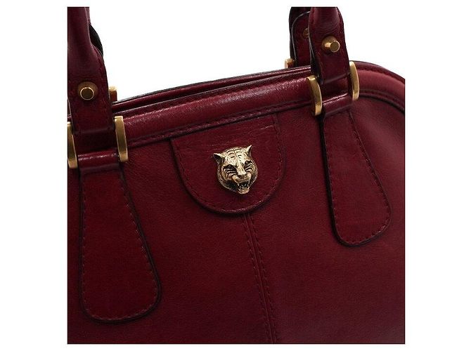 Gucci Große rote Leder-Tote-Bag mit Tragegriff - Ansicht 10