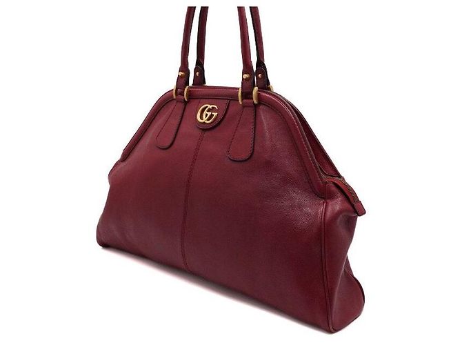 Gucci Große rote Leder-Tote-Bag mit Tragegriff - Ansicht 2