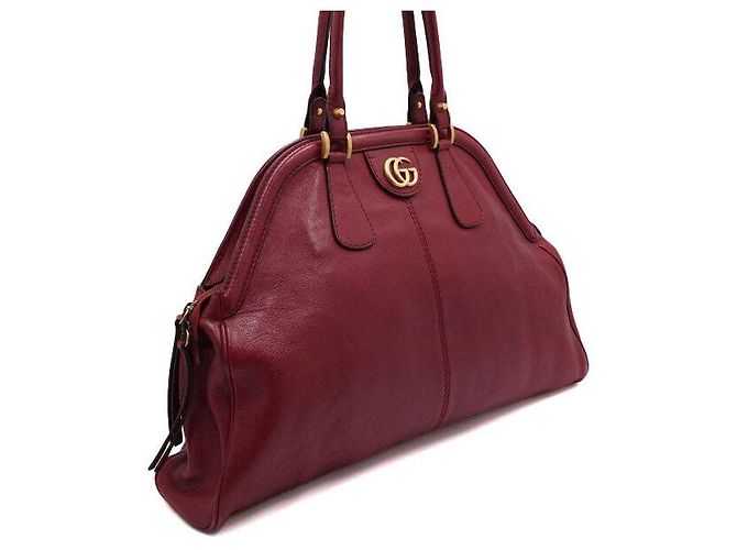 Gucci Große rote Leder-Tote-Bag mit Tragegriff - Ansicht 3