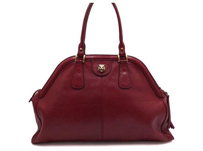 Gucci Große rote Leder-Tote-Bag mit Tragegriff - Ansicht 4