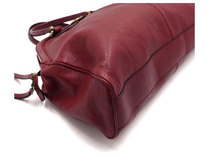 Gucci Große rote Leder-Tote-Bag mit Tragegriff - Ansicht 7