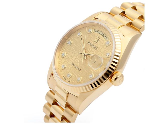 Rolex Orologio Day-Date Original Diamond Jubilee Motif Computer Dial in oro da uomo D'oro - vista 10