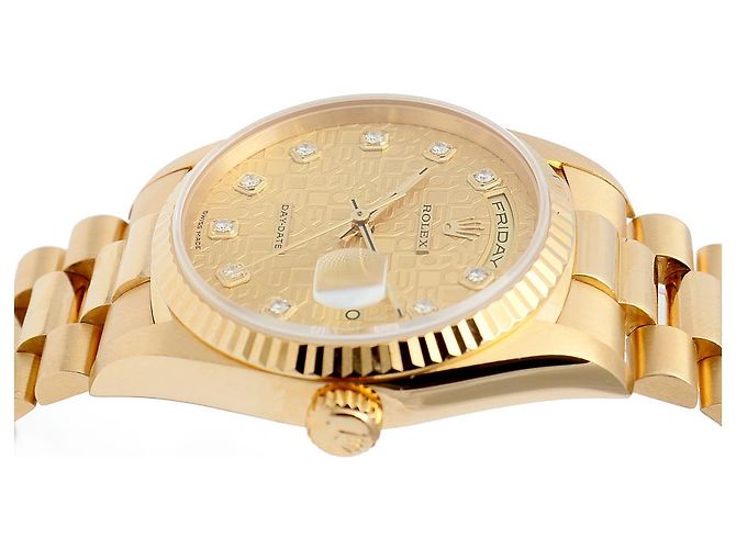 Rolex Orologio Day-Date Original Diamond Jubilee Motif Computer Dial in oro da uomo D'oro - vista 12