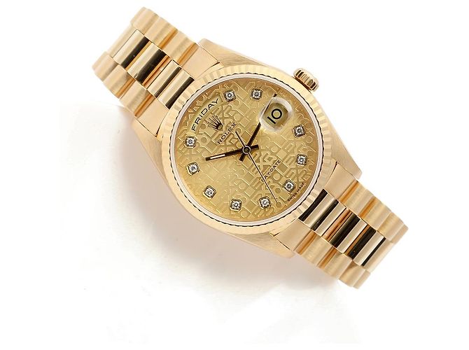 Rolex Orologio Day-Date Original Diamond Jubilee Motif Computer Dial in oro da uomo D'oro - vista 20