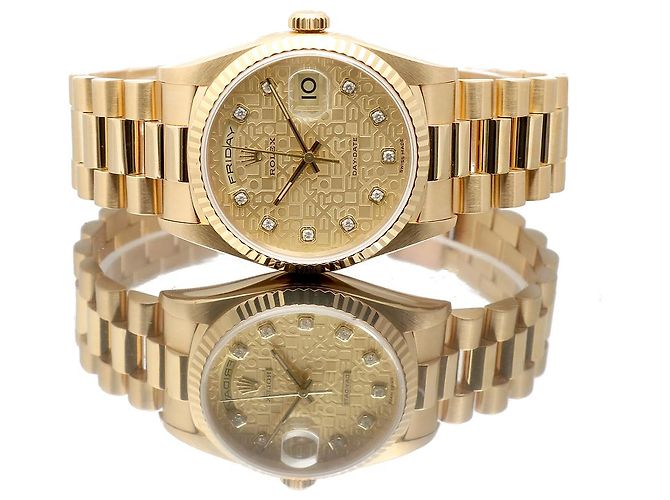 Rolex Orologio Day-Date Original Diamond Jubilee Motif Computer Dial in oro da uomo D'oro - vista 22