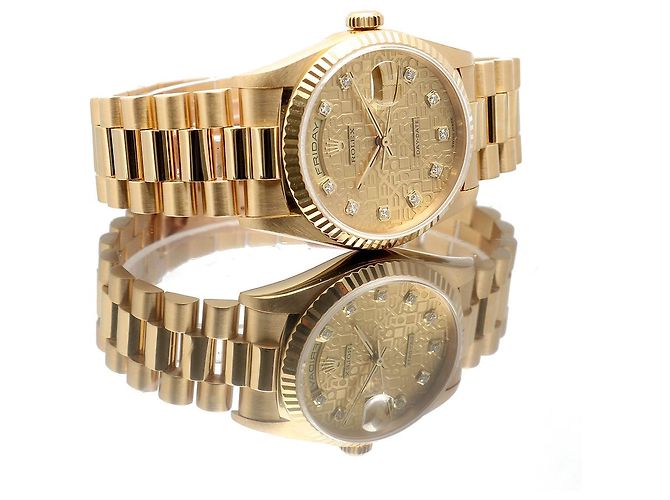 Rolex Orologio Day-Date Original Diamond Jubilee Motif Computer Dial in oro da uomo D'oro - vista 23