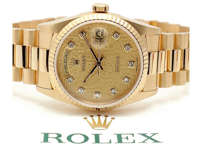 Rolex Orologio Day-Date Original Diamond Jubilee Motif Computer Dial in oro da uomo D'oro - vista 27