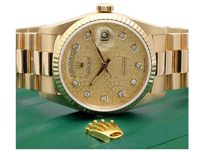 Rolex Orologio Day-Date Original Diamond Jubilee Motif Computer Dial in oro da uomo D'oro - vista 29