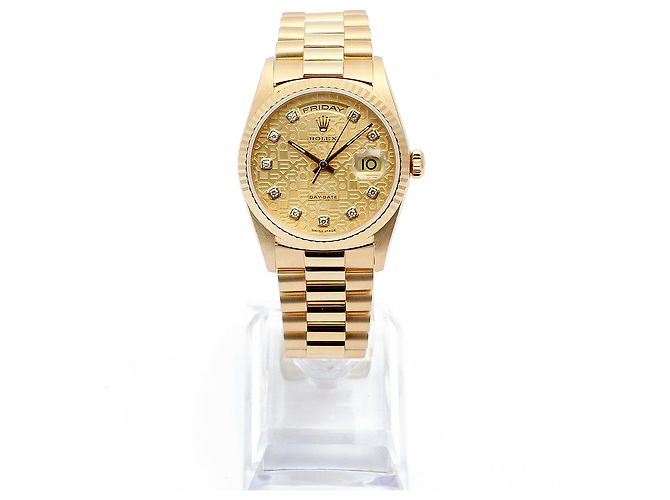 Rolex Orologio Day-Date Original Diamond Jubilee Motif Computer Dial in oro da uomo D'oro - vista 3