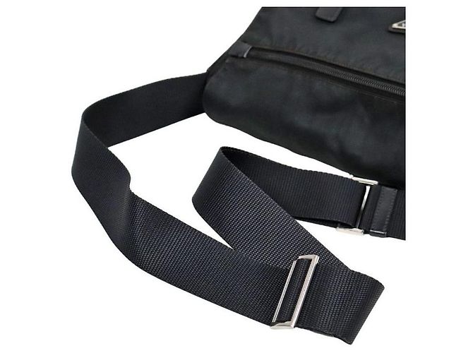 Double Prada Borsa a tracolla doppia in nylon nero - vista 10